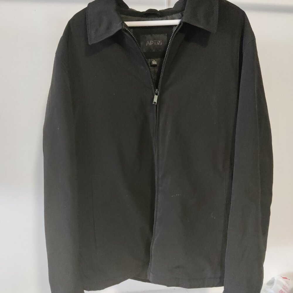 PRE OWNED APT 9 Men's Full Zip Bomber Style Jacket Black Size L $70 BB469